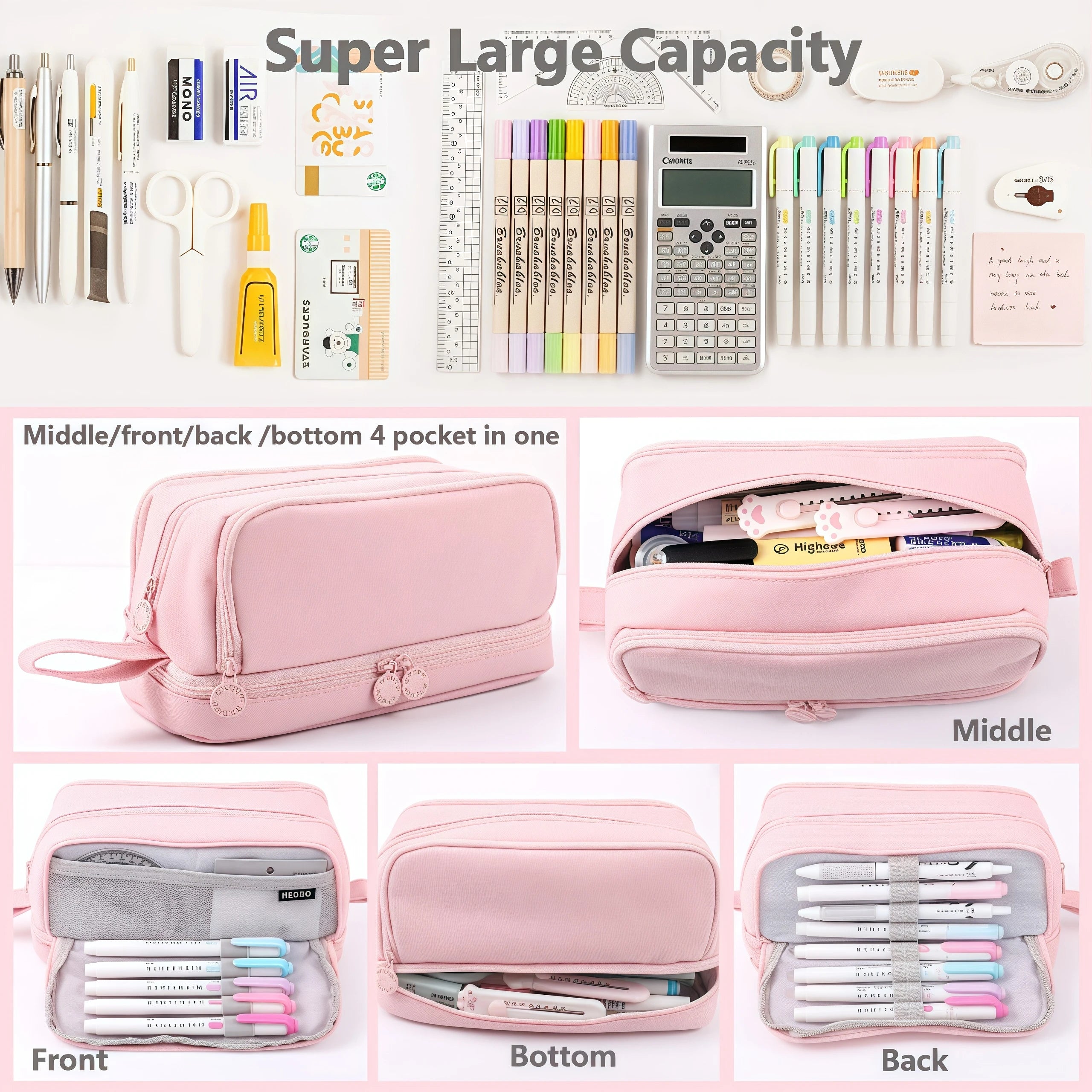 Large-Capacity Portable Pencil Case – Multi-Compartment