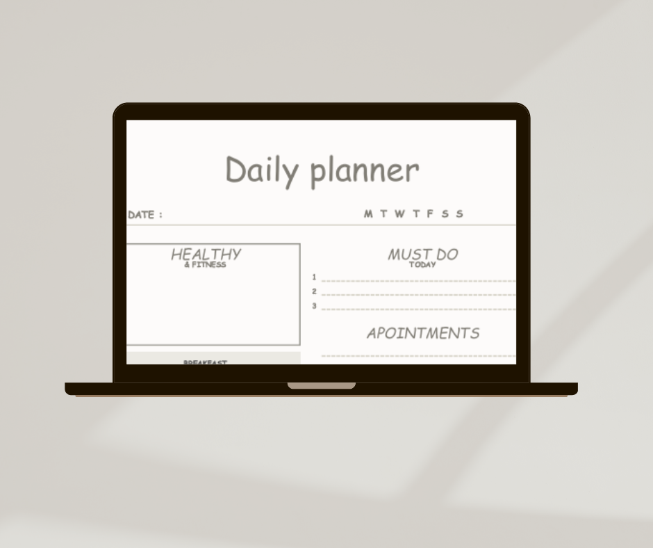 Daily Performance Planner Template | Digital Holistic Day Organizer | Daily Task Manager, Fitness Tracker & Gratitude Journal