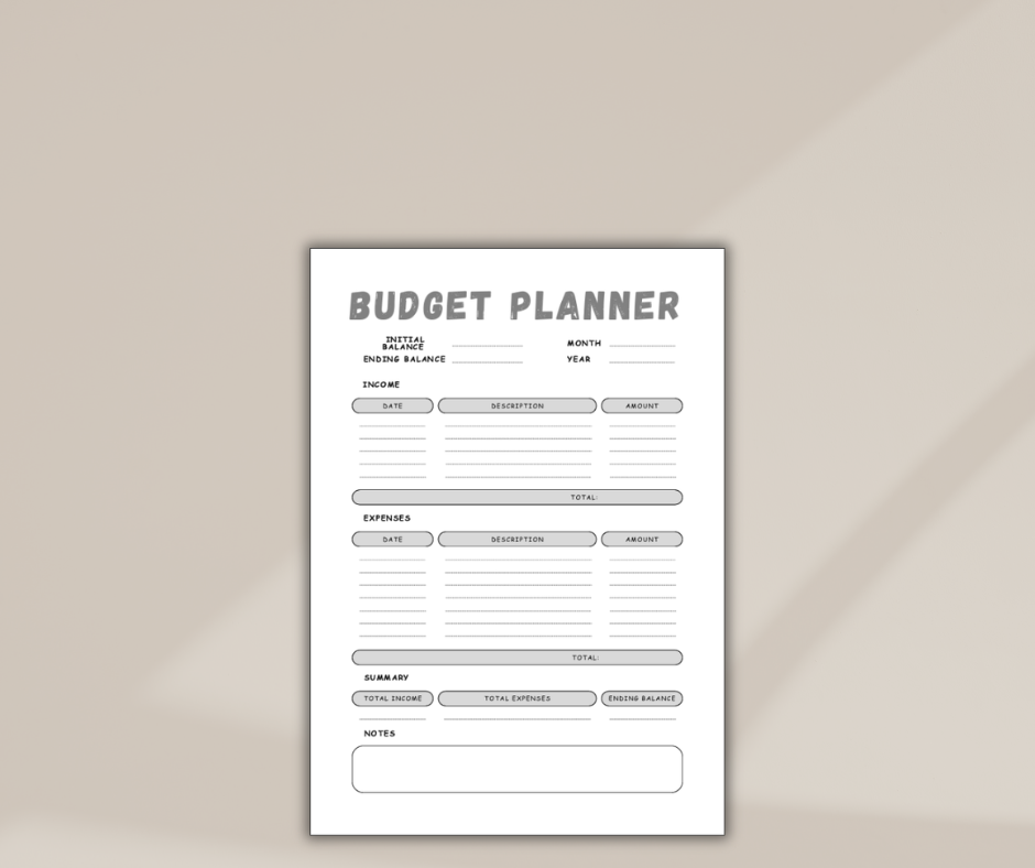 Printable and Editable Monthly Budget Planner | Personal Finance Tracker | Monthly Spending Worksheet PDF | Instant Digital Download