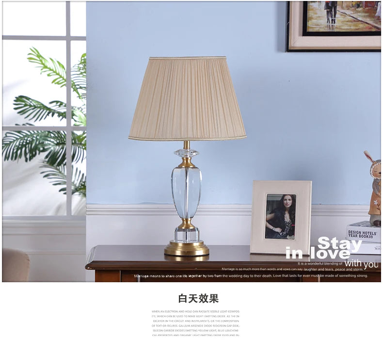 European Style K9 Crystal Table Lamp Luxury Modern Minimalist Table Lamp Decorative Lamps For Bedroom Bedside Lamp