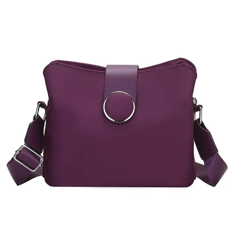 Vintage Waterproof Nylon Shoulder Bag – Simple Women’s Crossbody & Daily Travel Purse