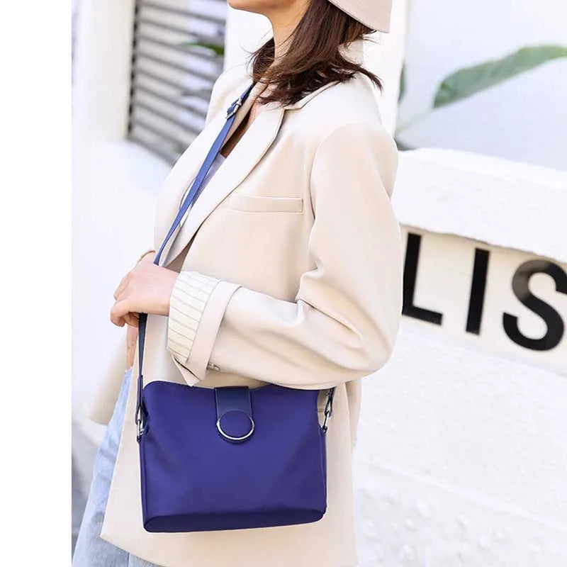 Vintage Waterproof Nylon Shoulder Bag – Simple Women’s Crossbody & Daily Travel Purse