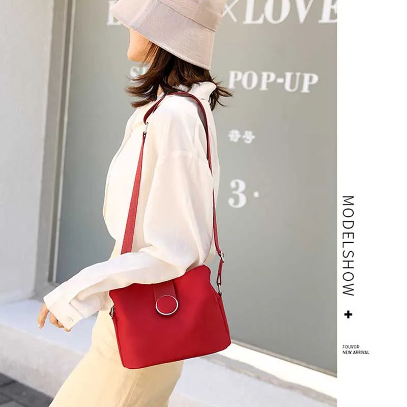 Vintage Waterproof Nylon Shoulder Bag – Simple Women’s Crossbody & Daily Travel Purse
