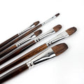 6pcs Watercolor & Acrylic Round Head Brushes – Animal Hair