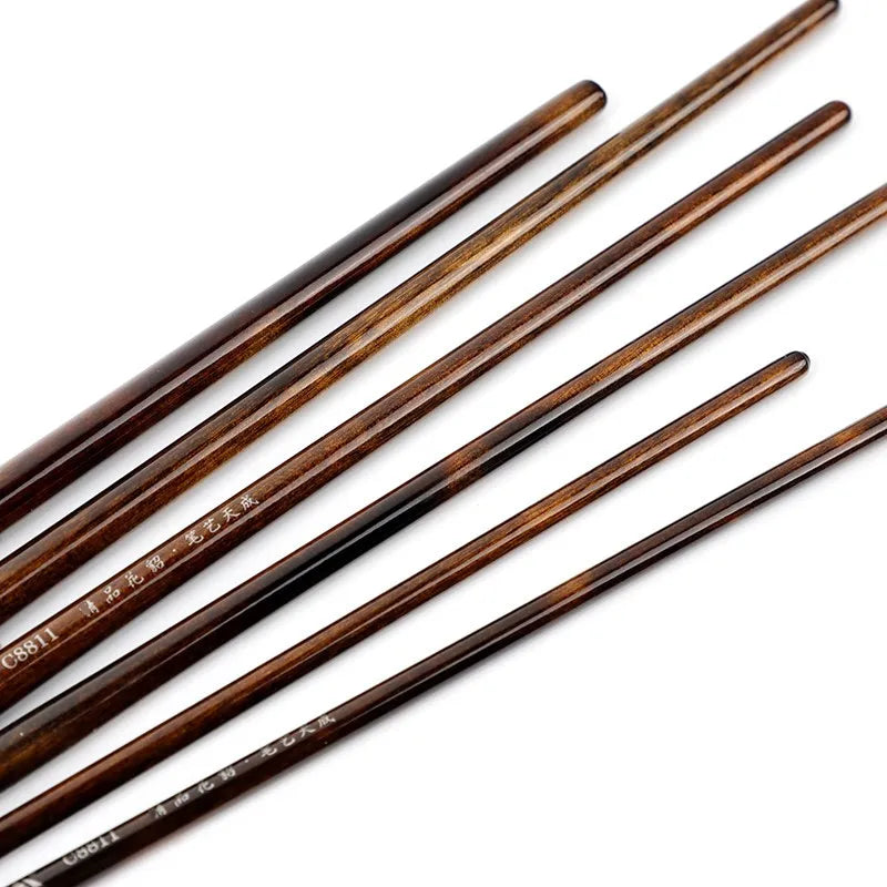 6pcs Watercolor & Acrylic Round Head Brushes – Animal Hair