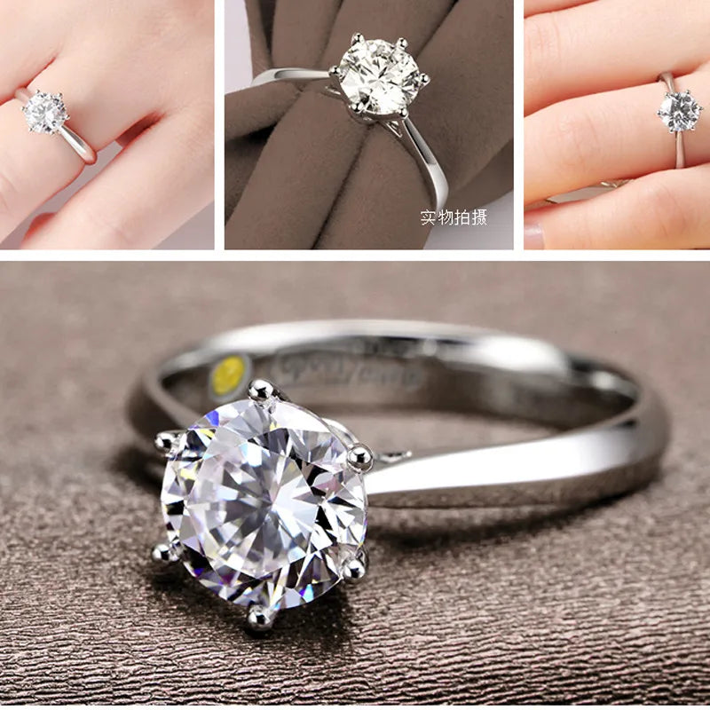 S925 Crystal Wedding Ring