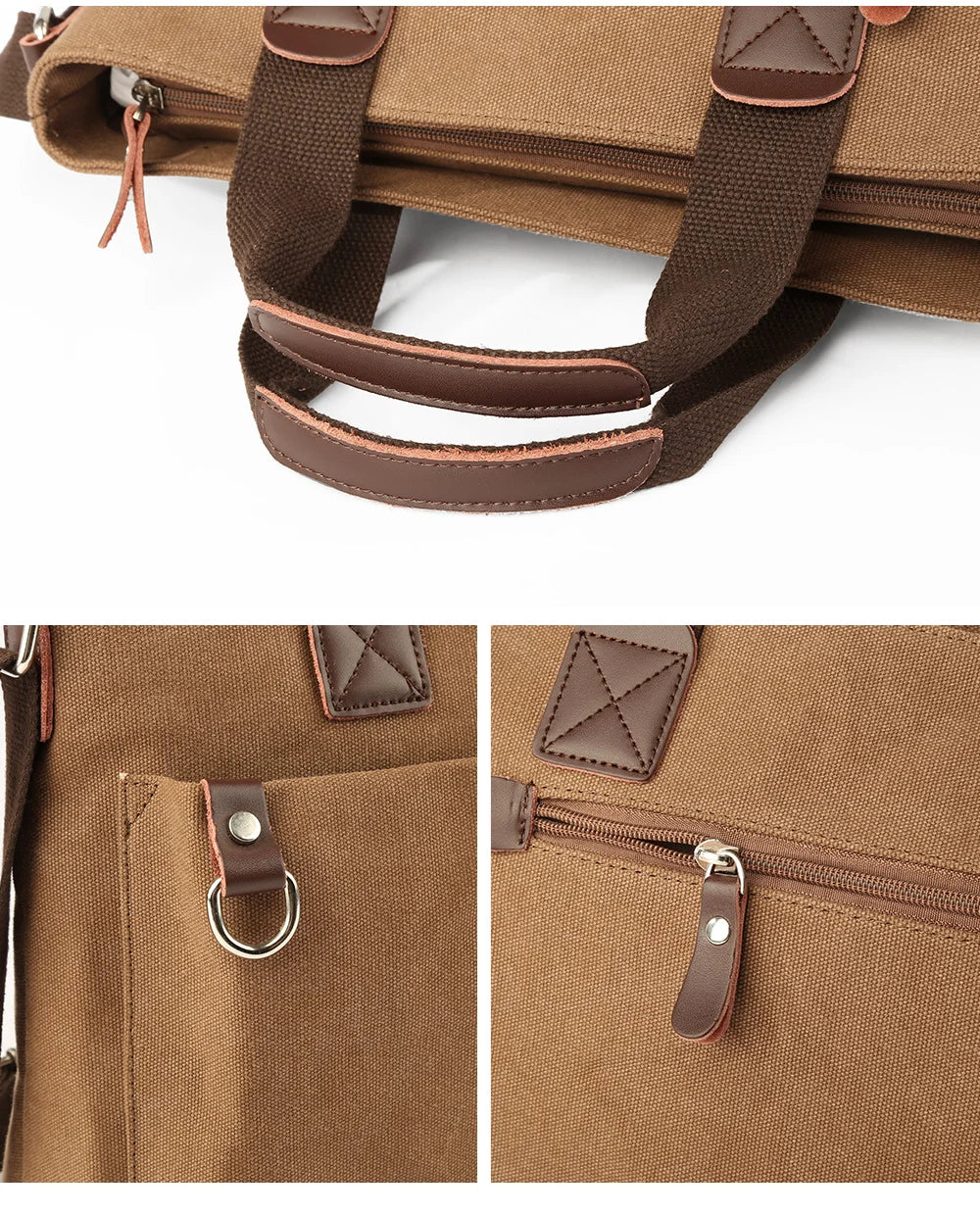 Large Capacity Canvas Messenger Bag – 14” Laptop Business & Travel Crossbody Briefcase