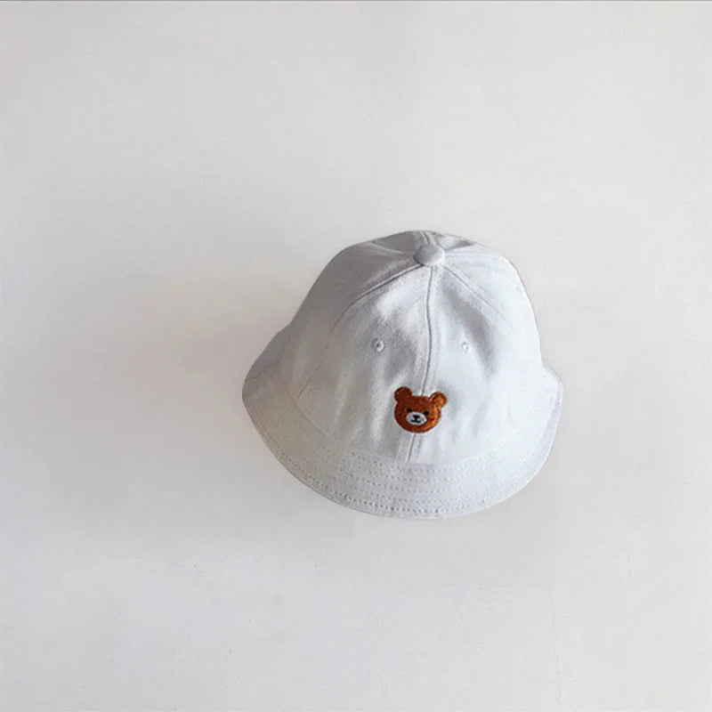 Korean Baby Bucket Hat – Cartoon Bear Sun Cap for Boys & Girls