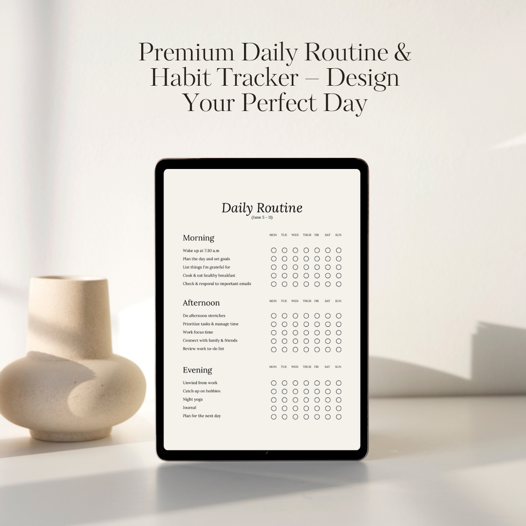 Daily Routine & Habit Tracker PDF | Comprehensive Morning, Afternoon ...