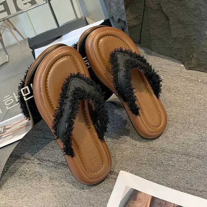 Women Roman Cool Slippers Retro Flip Flops Fashion Sandal Beach Versatile Shoes Vacation Casual Beach Flat Shoes Sandalias Mujer