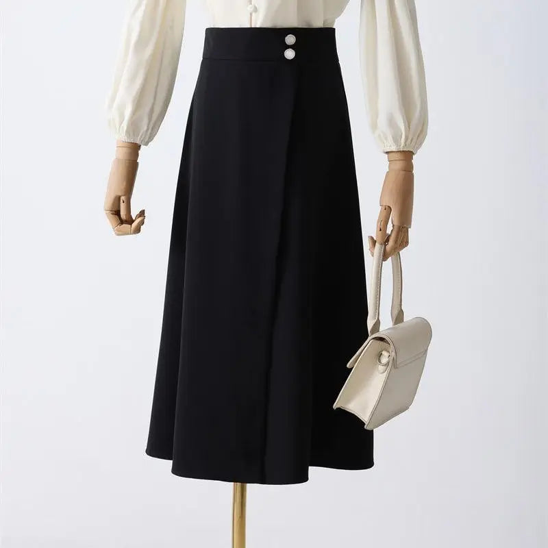 Maillard Suit Skirt Irregular Skirt Women's High Waist Mid-length Skirt Small Commuter A-line Skirt