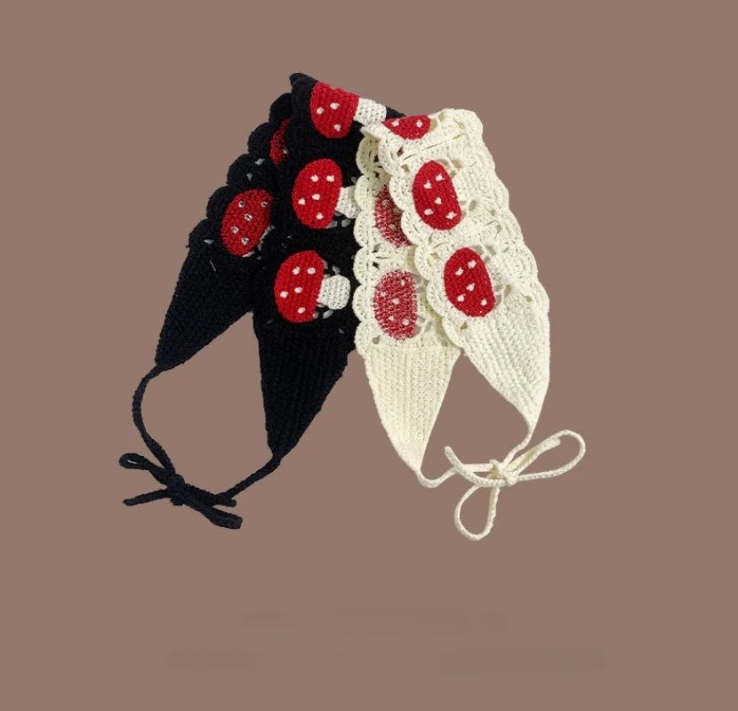 Small Strawberry Headband Crochet Sweet Cute Hair Band Women Scarf Headbands Bandanas Wide Elastic Hairbands Fashion Accessories