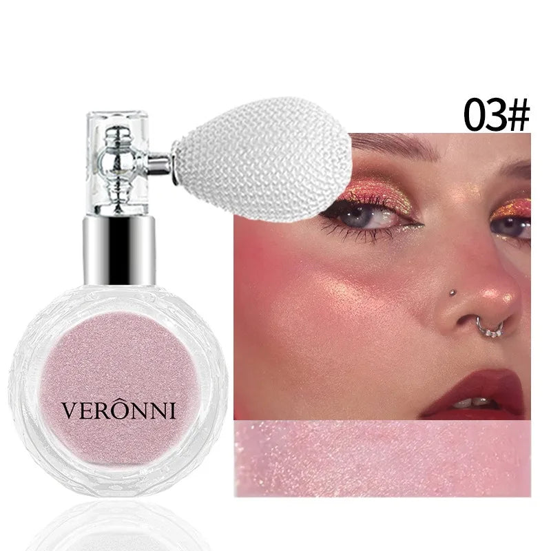 Airbag Shimmer Highlight Powder Spray Waterproof High Gloss Glitter Body Bronzer Highlight Contour Blush for Brightening Makeup