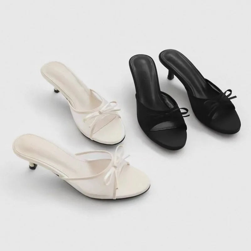 2026 Women Summer New Brand High Heel Sandals Versatile Simple Slim Heel Sandals Slippers