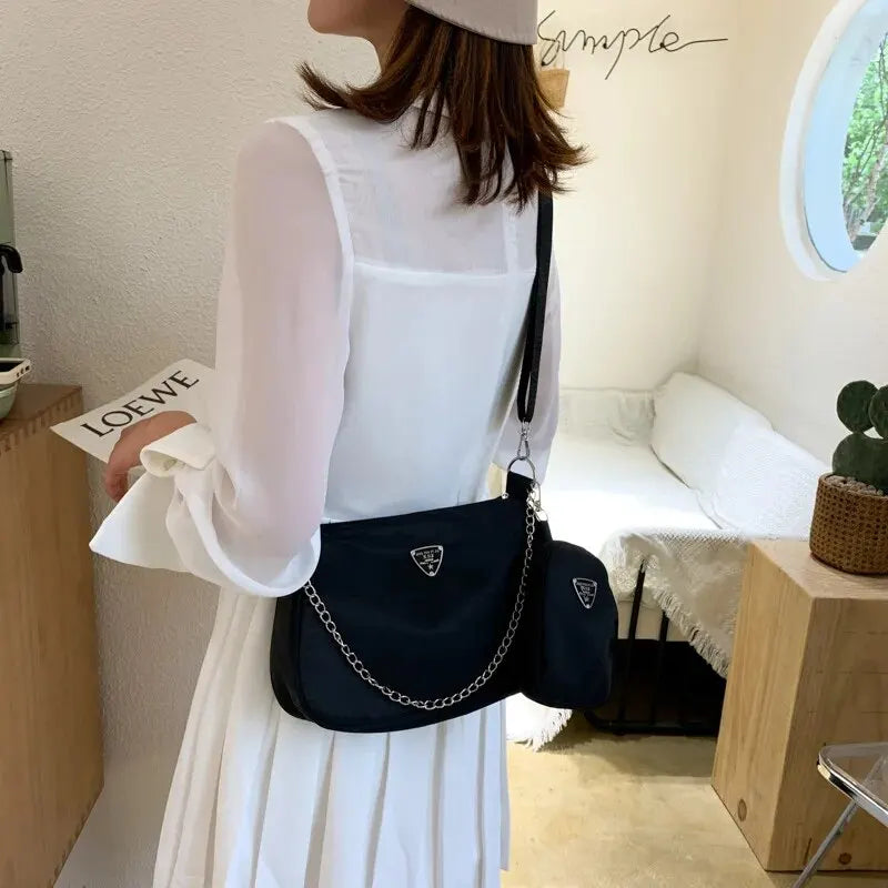 Fashion Nylon Crossbody Bag for Women – Casual Portable Underarm Shoulder Bag