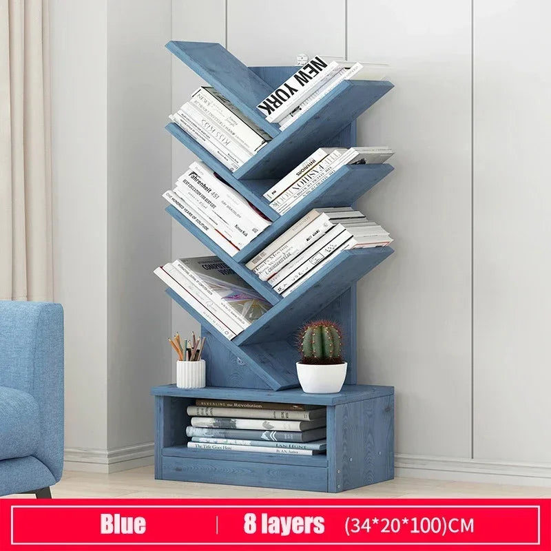 Tree-Shaped Wooden Bookshelf – Floor Standing