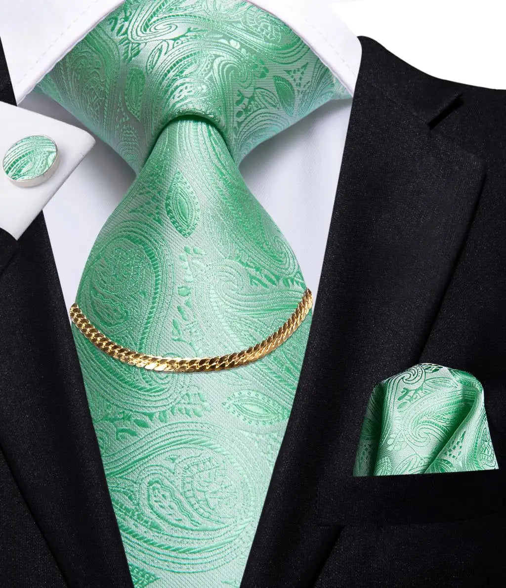 Men’s Black Plaid Silk Tie Set