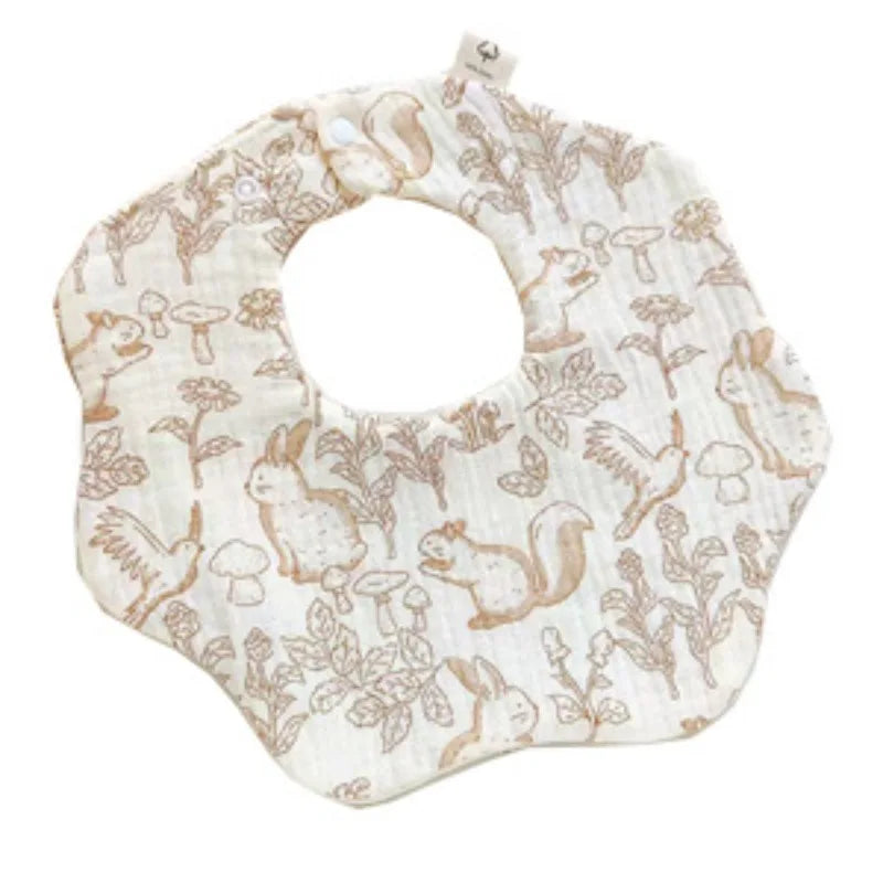 Newborn Baby Cotton Bibs – Cute Animal Muslin Burp Cloths