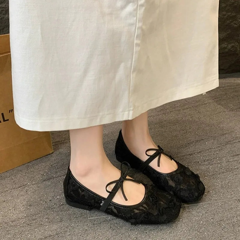 Women’s Air Mesh Flower Flats