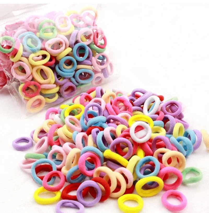 200/1000 PCS Colorful Nylon Elastic Hair Bands for Women & Girls – Small Ponytail Holders & Rubber Hair Ties