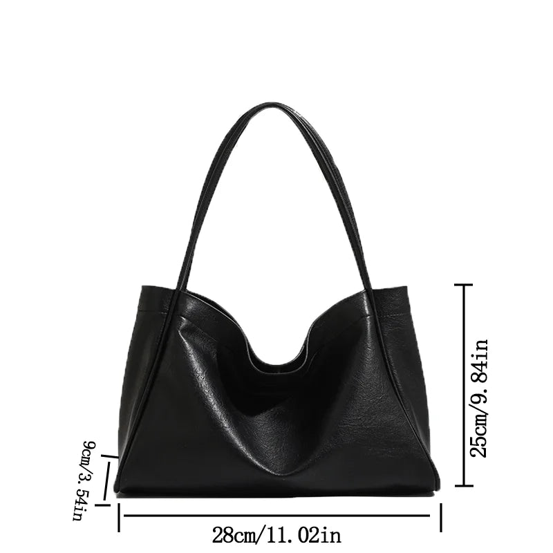 Women’s Simple Large-Capacity Shoulder Bag – Waterproof Tote for Daily Commuting