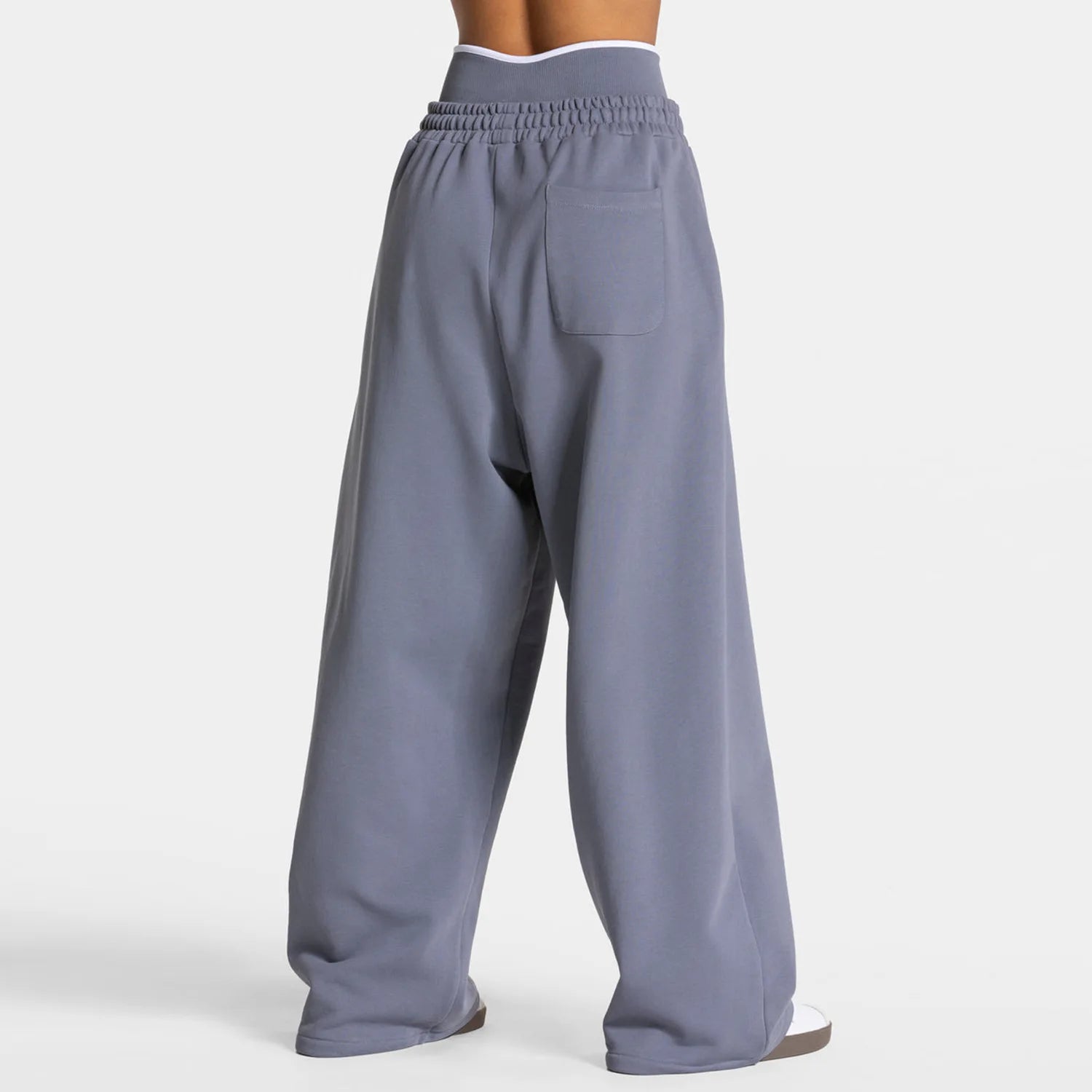 Straight-leg Yoga Sports Trousers Womens Spring Summer Versatile Solid Color Wide-leg Elastic High-waist Fitness Sports Trousers