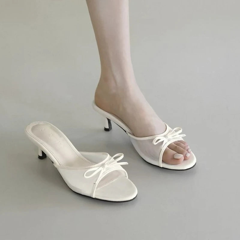 2026 Women Summer New Brand High Heel Sandals Versatile Simple Slim Heel Sandals Slippers