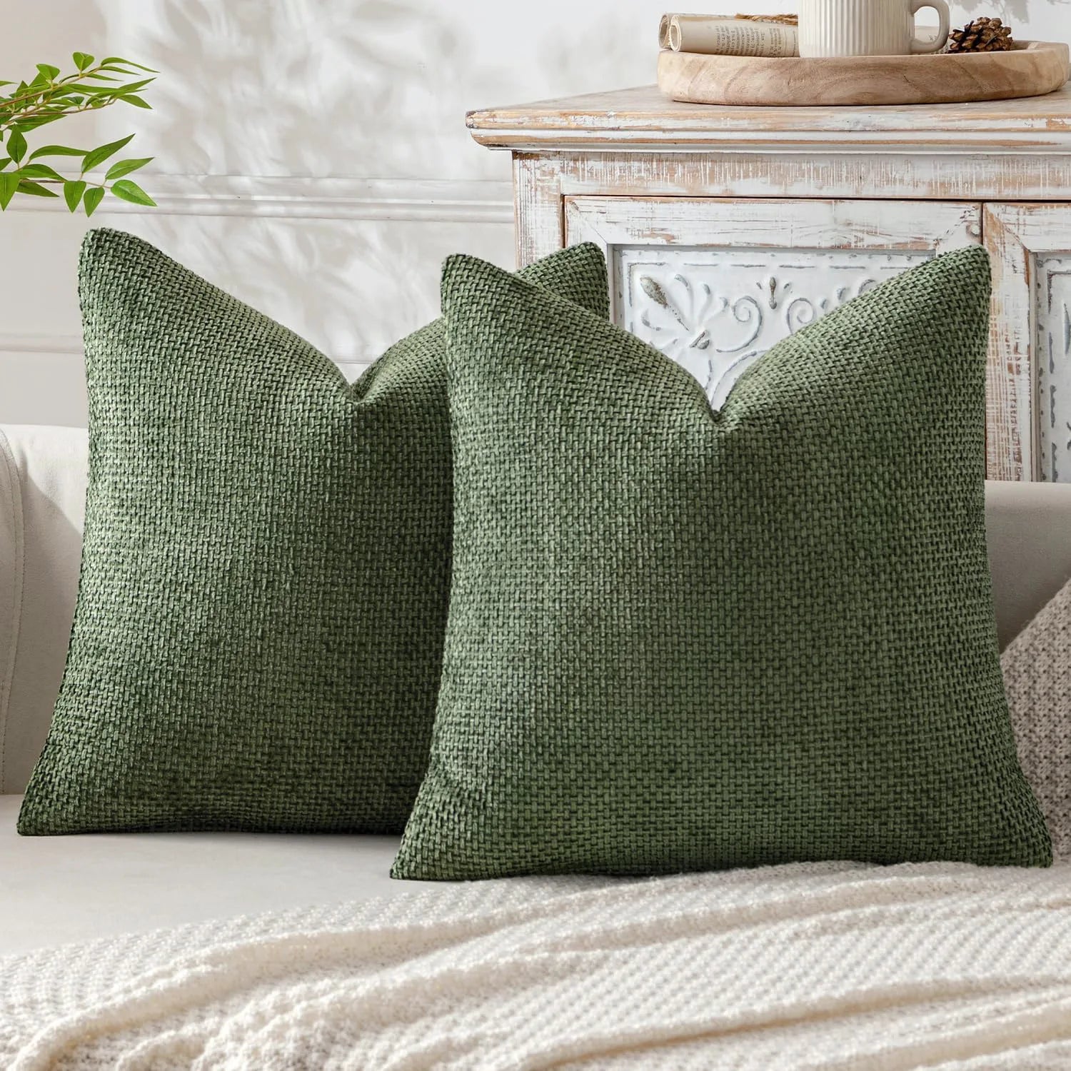 1pcs Chenille Throw Pillow Cover Soft Solid Color Cushion Case with Cross Woven Design Decorative Pillowcase Sofa Bed Home Decor