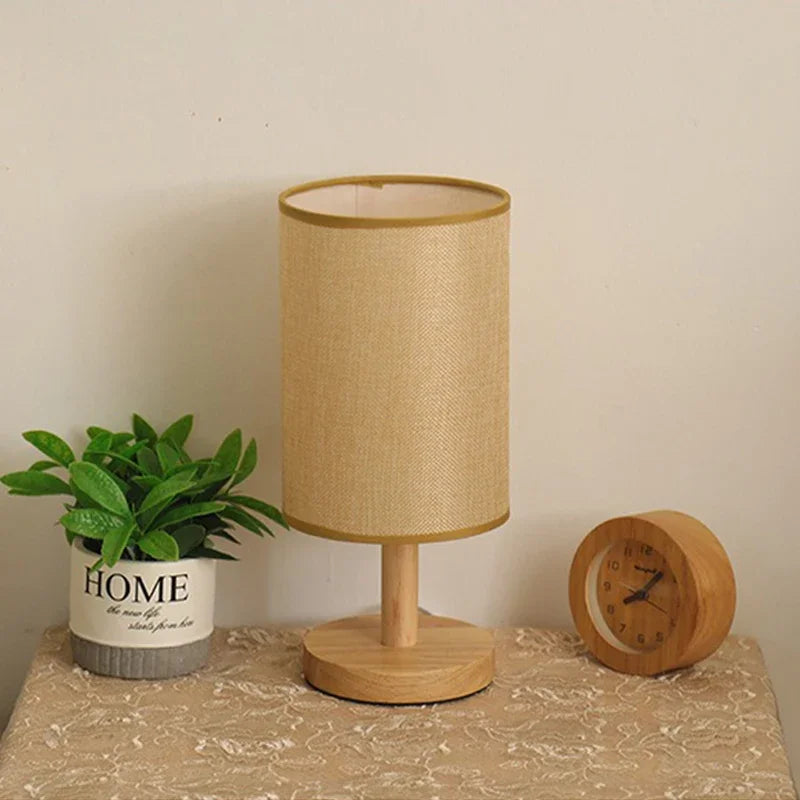 1pc Chinese Style Lamp LED Table Lamp Simple Dimmable USB Plug Night Light Fabric Lampshade Living Room Bedroom Bedside Lighting