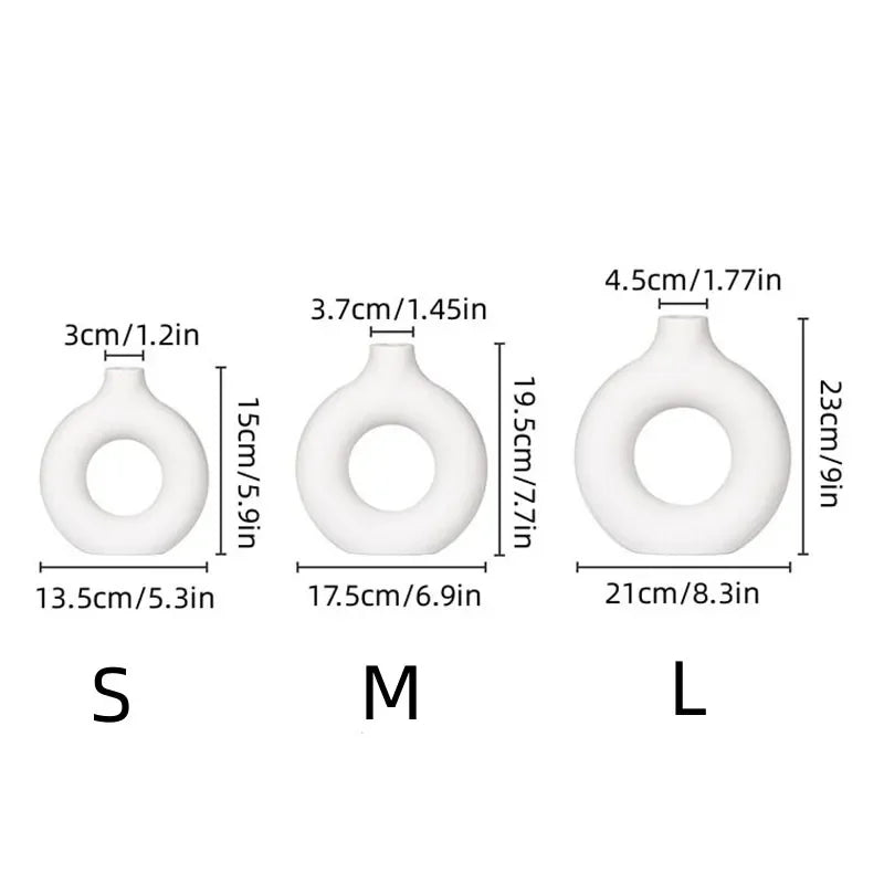 Simple Donut-Shaped Plastic Vase – Single Flower Pot