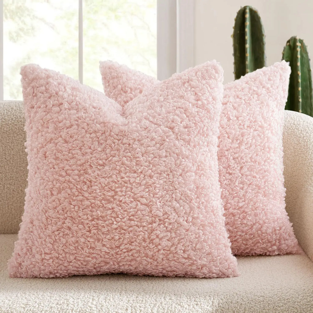 Lamb Fleece Pillow Cover Plush Teddy Curly Thickened Pillowcase Soft Modern Minimalist Nordic Sofa Cushion Case Cozy Home Decor
