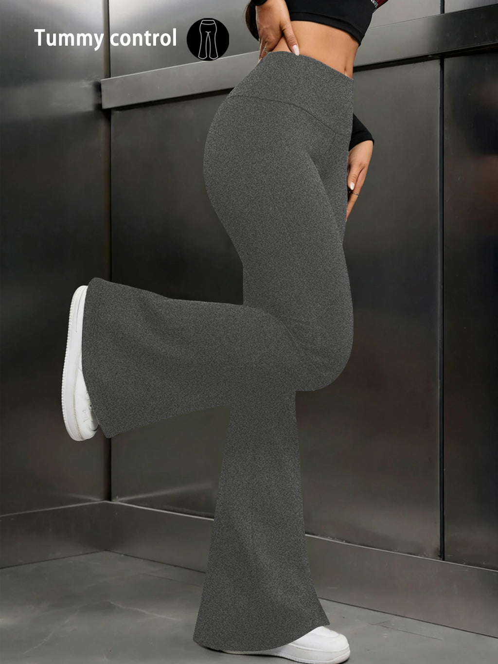 Women's Super Soft Flare Pants High Waisted Tummy Control Workout Yoga Leggings Bell Bottoms