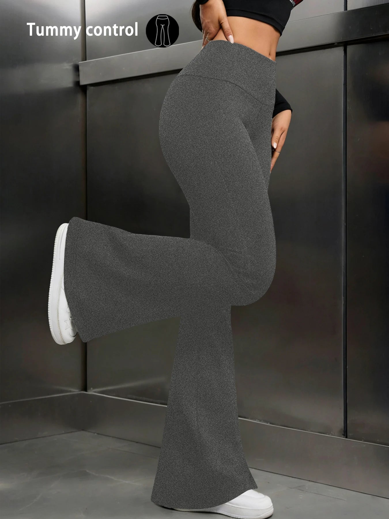 Women's Super Soft Flare Pants High Waisted Tummy Control Workout Yoga Leggings Bell Bottoms