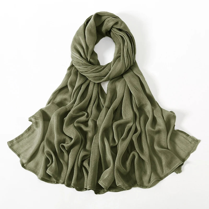 Cotton Rayon Modal Hijabs Scarf Solid Headscarf Wraps Big Size Plain Shawls Muslim Women Hijab Islamic Turban Headband 190*85cm