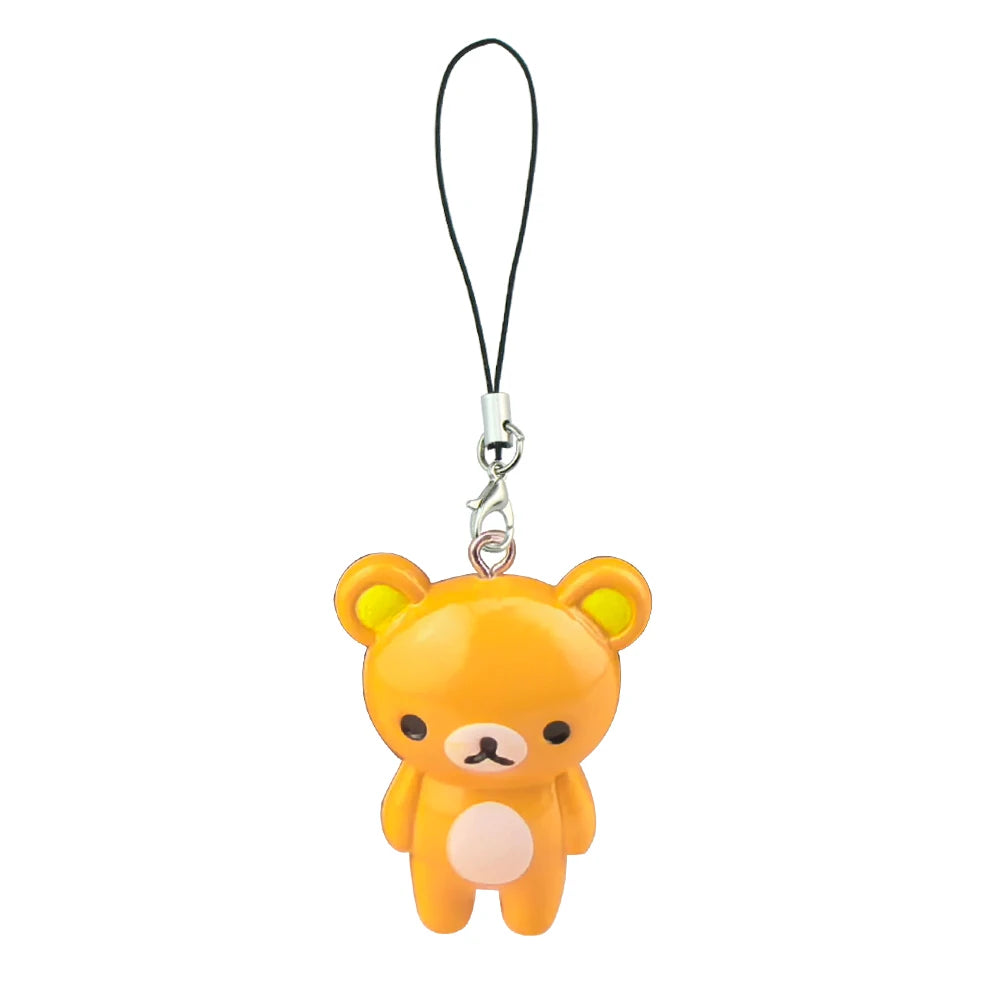 Kawaii Rilakkuma Easy Bear Keychains Lazybear Doll Bag Clothing Puller Phone Rope Keyrings Accessories Pendants Couple Gifts