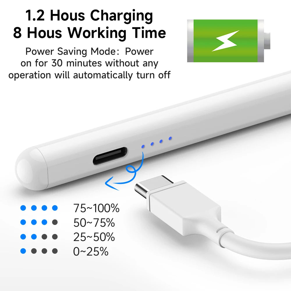 iPad Stylus Pen – Palm Rejection & Power Display
