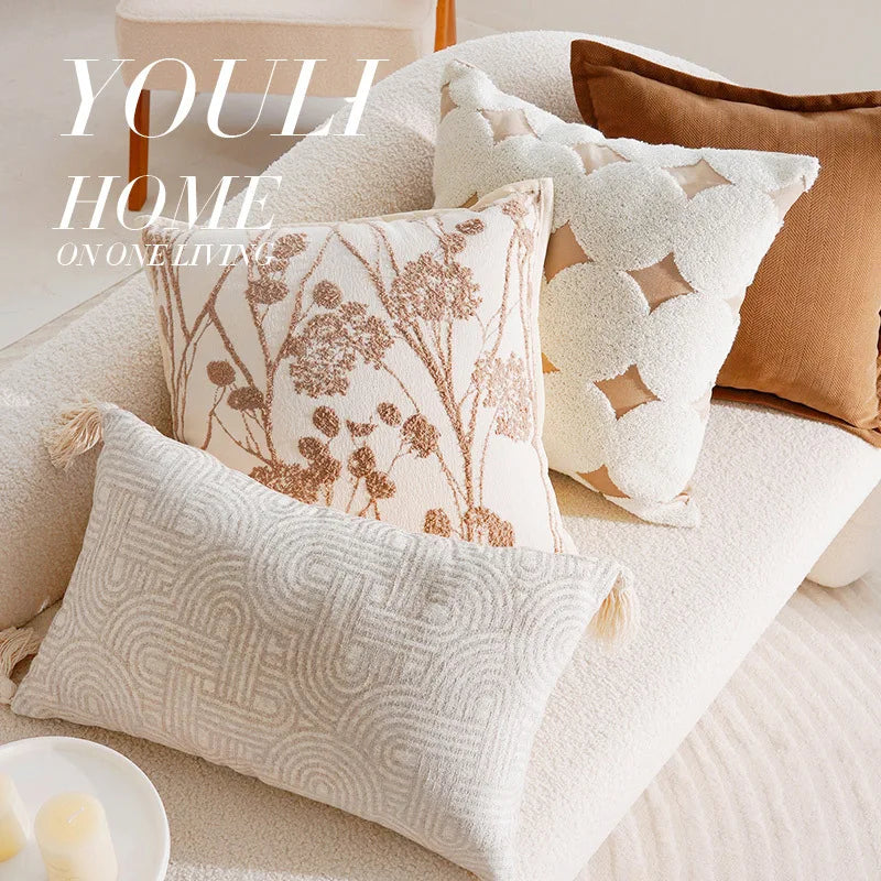 French Antique Nordic Brown Luxury Pillow Covers For Sofa Bed Cushion Elegant Home Decor High-End Soft Vintage Style