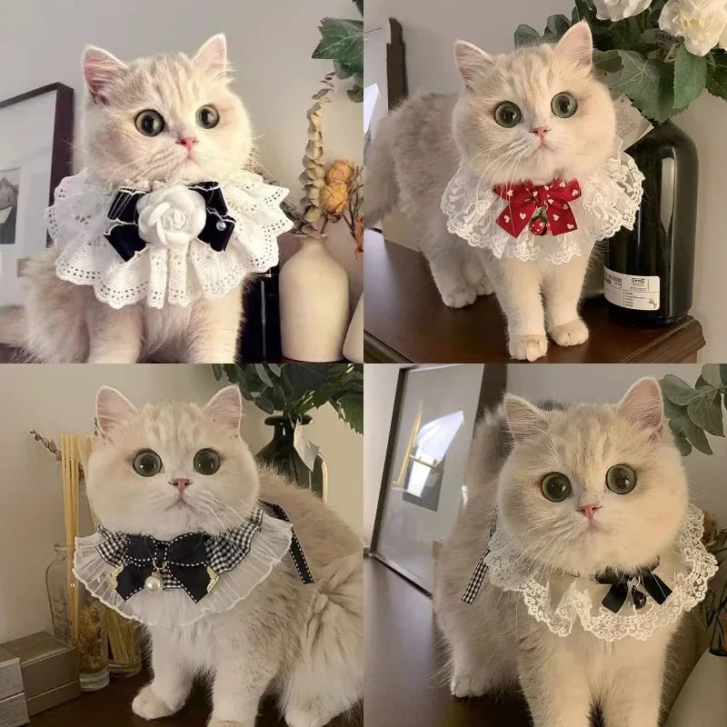 Silk Pet Collar with Bow & Bell – Princess Style