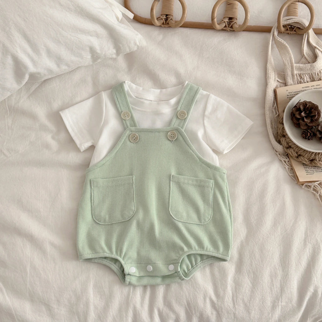 Baby Summer Corduroy Set – Top & Shorts (0–18M)