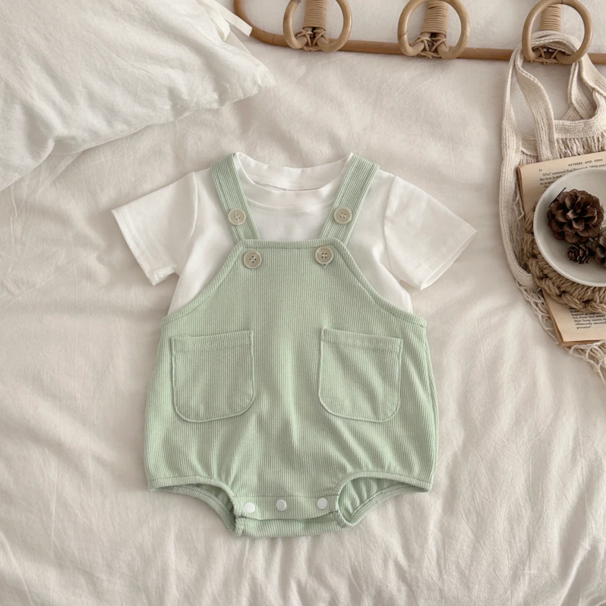 Baby Summer Corduroy Set – Top & Shorts (0–18M)