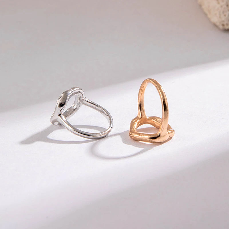 Tocona 2024 New Trendy Geometric Gold Silver Colour Set Rings for Women Adjustable Finger Ring Party Wedding Jewelry Accessories