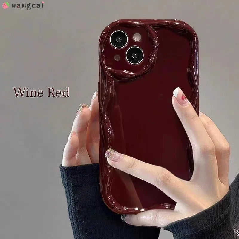 iPhone Case 6–16 – Cream & Wine Red