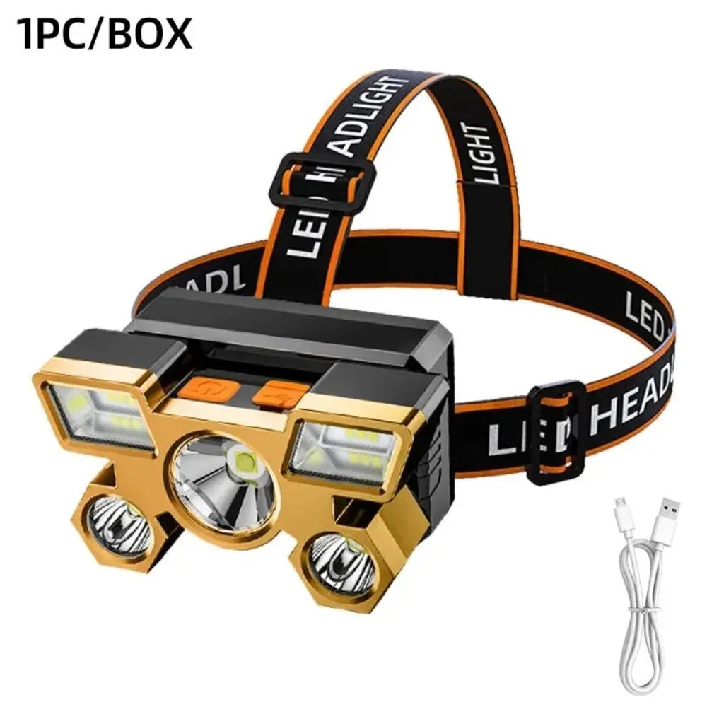 Rechargeable LED Headlamp for Fishing, Camping & Hiking