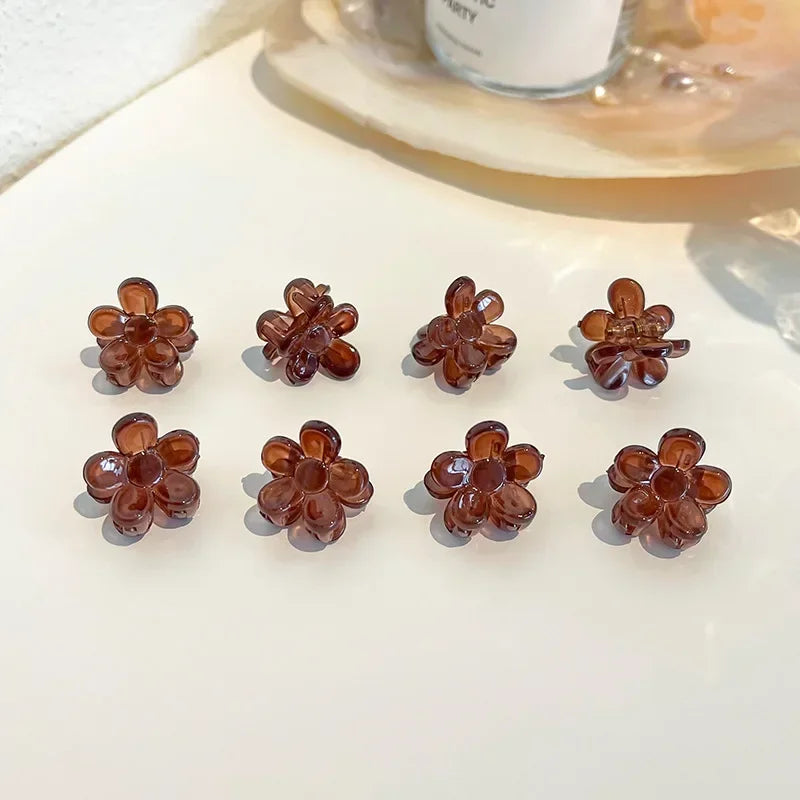 10pcs Korean Mini Floral Hair Claw Kawaii Hair Clip Claw Clamp Braid Clips Headwear Girls Women Hair Accessories