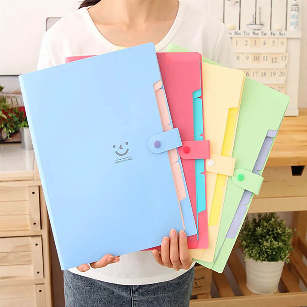 5-Page A4 Accordion File Folder – Durable