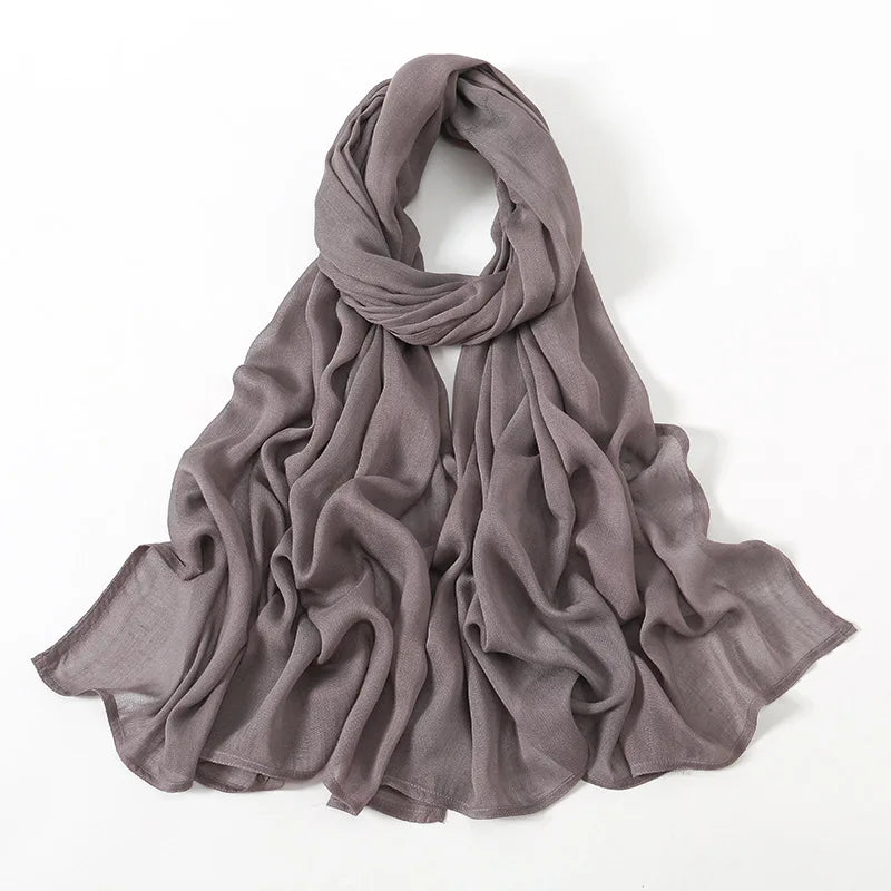 Cotton Rayon Modal Hijabs Scarf Solid Headscarf Wraps Big Size Plain Shawls Muslim Women Hijab Islamic Turban Headband 190*85cm