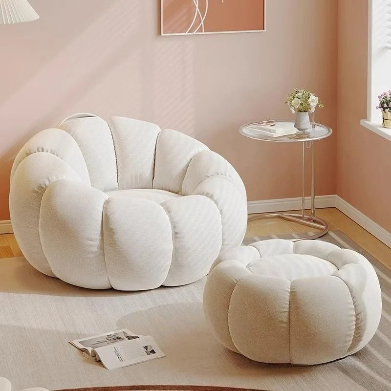 Lazy Pumpkin Sofa Nordic Style Single Sofa Chair EPS Particle Filling Soft Comfortable Home Living Room Balcony Bedroom Sofa Set
