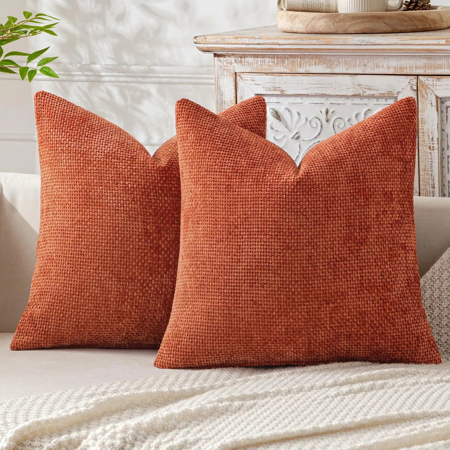 1pcs Chenille Throw Pillow Cover Soft Solid Color Cushion Case with Cross Woven Design Decorative Pillowcase Sofa Bed Home Decor