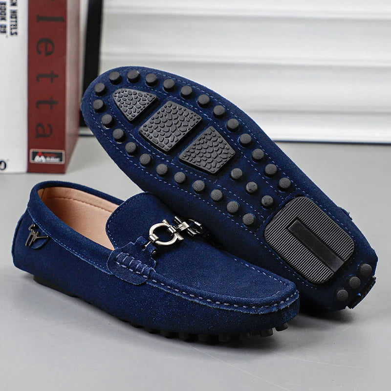 Handmade Suede Leather Men’s Slip-On Loafers