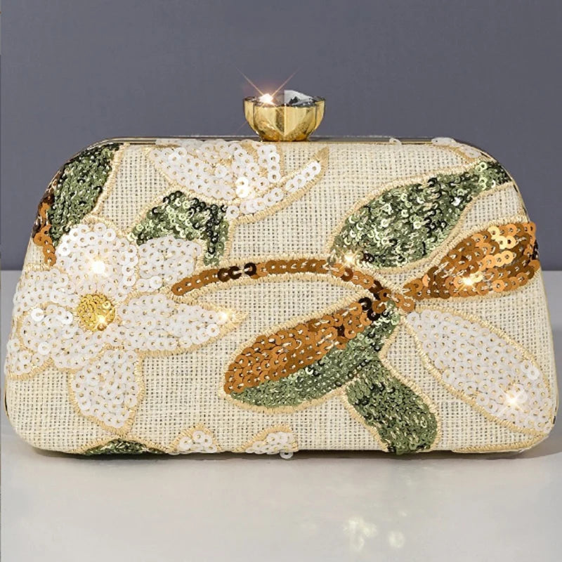 New Arrival Beaded Embroidery Evening Bag Chinese Style Clutch Bag Higt Quality Evening Crossbody Bag